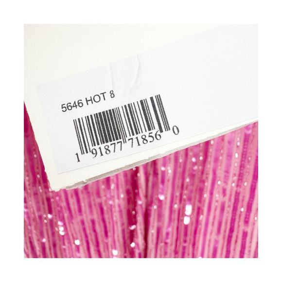 Mac Duggal Embellished Flutter Cap Sleeve a Line Gown Dress Pink Size 8 NWT - Picture 12 of 12